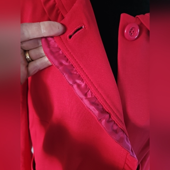 Talbots Vibrant Pink Ruffled Jacket 12 - Picture 2 of 6